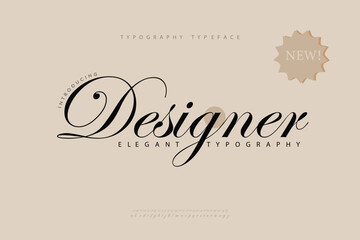 Elegant alphabet beauty logo font. Classic beautiful Modern luxury Serif Letter Minimal Fashion. Typography decoration logotype fonts, wedding, logos. vector illustration

