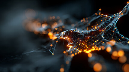 abstract network with glowing nodes