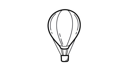 Obraz premium Simple Black and White Hot Air Balloon Illustration.
