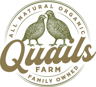 Vintage classic hand drawn quail logo