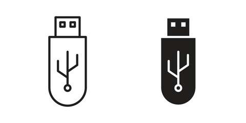 usb drive icon. Monochrome simple icons for templates, web design