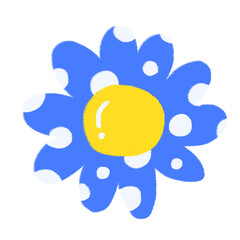 Blue polka dot flower