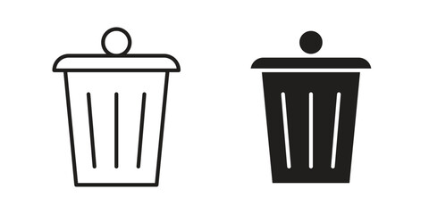Trash icon. Monochrome simple icons for templates, web design