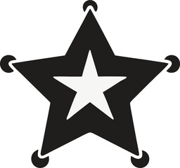 Simple Lawman Star Badge Vector Graphic