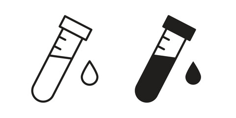 Test tube icon. Monochrome simple icons for templates, web design