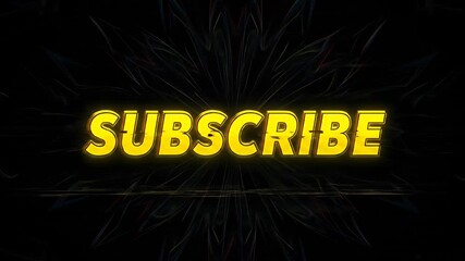 Digital Pixelated Subscribe Button Animation 3d Abstract Background Vibrant Yellow