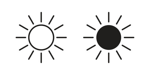 Sun icon. Monochrome simple icons for templates, web design