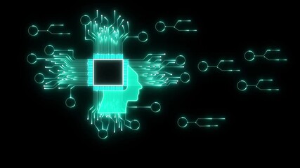 Glowing digital brain circuit board with artificial intelligence concept ,Futuristic artificial intelligence brain with glowing circuit board lines, Digital network connection design. - Powered by Adobe