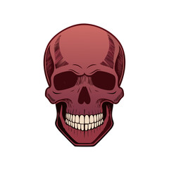 Obraz premium Crimson Skull with Open Jaw and Detailed Texture Illustration