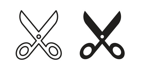 Scissors icon. Monochrome simple icons for templates, web design