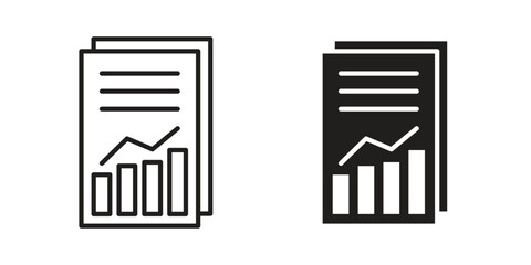 Report icon. Monochrome simple icons for templates, web design