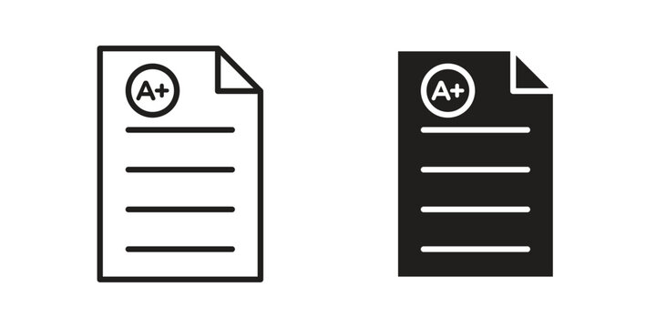 Report card icon. Monochrome simple icons for templates, web design