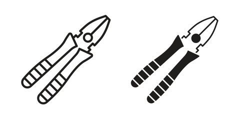 Pliers icon. Monochrome simple icons for templates, web design