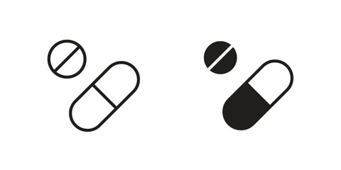 Pills icon. Monochrome simple icons for templates, web design