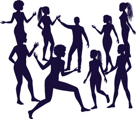 Silhouettes Discussing Collaboration