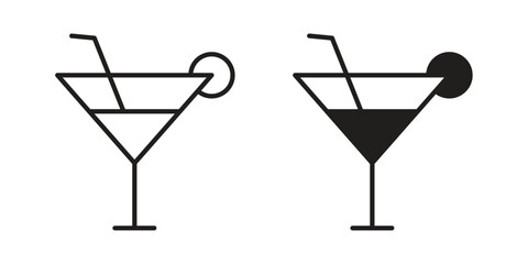 Martini glass icon. Monochrome simple icons for templates, web design