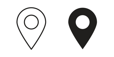 Map marker icon. Monochrome simple icons for templates, web design