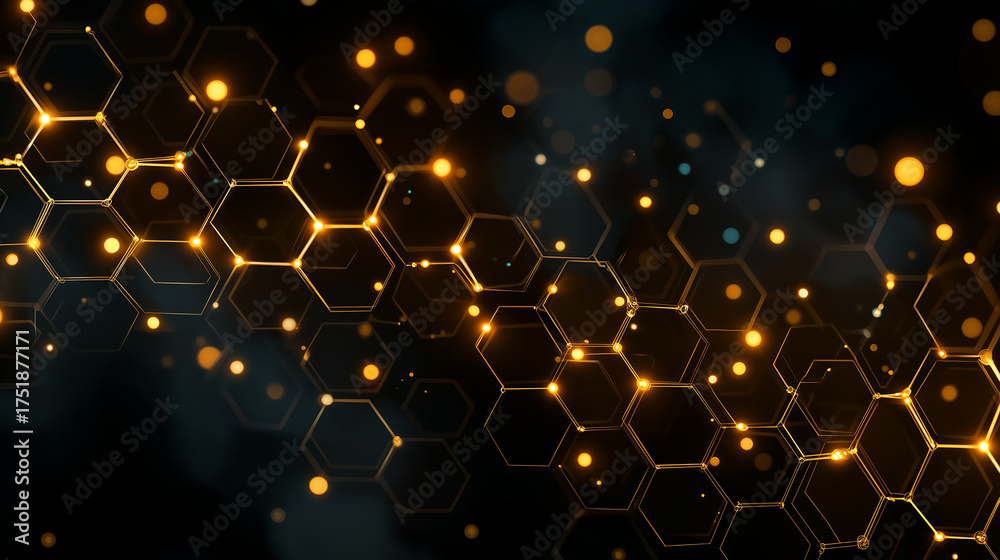 Wall mural abstract hexagon pattern: a captivating abstract design features interconnected hexagonal shapes, il