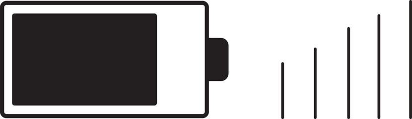 Obraz premium Status bar icon. signal, network, battery, vector illustration