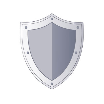 Grey shield illustration for protection, security, and defense themes