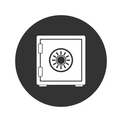 Metal bank safe icon isolated on transparent background