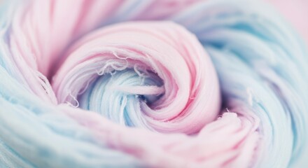Pastel Textile Swirl in Soft Pink and Light Blue Macro Shot