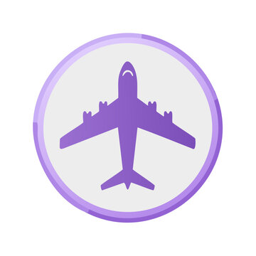 Commercial Airliner Jet Icon in Modern Circle Graphic for Transportation and Travel Themes