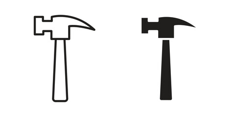 Hammer icon. Monochrome simple icons for templates, web design