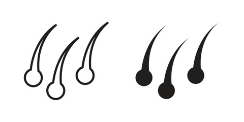 Hair icon. Monochrome simple icons for templates, web design