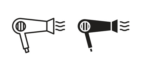 Hair dryer icon. Monochrome simple icons for templates, web design