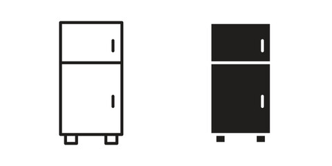 Fridge icon. Monochrome simple icons for templates, web design