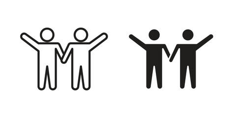 Friends icon. Monochrome simple icons for templates, web design