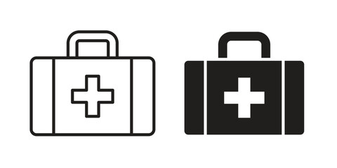 First aid icon. Monochrome simple icons for templates, web design