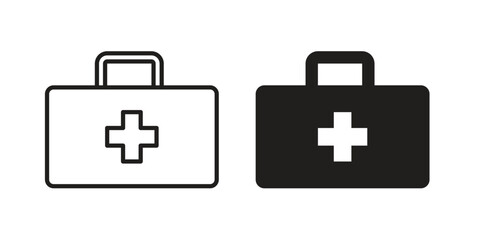 First aid kit icon. Monochrome simple icons for templates, web design