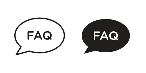 FAQ icon. Monochrome simple icons for templates, web design