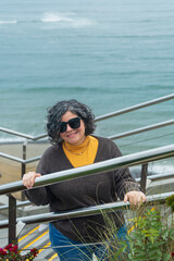 A woman wearing sunglasses