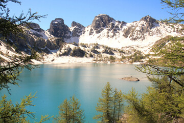 Allos Lake, Europe's largest natural high-altitude lake, Mercantour national park, French alps