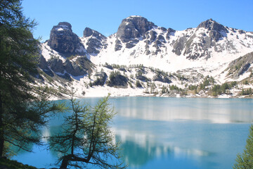 Allos Lake, Europe's largest natural high-altitude lake, Mercantour national park, French alps
