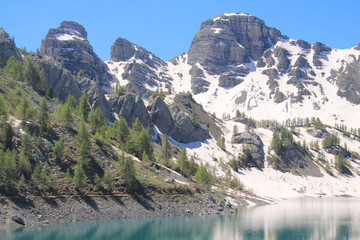 Allos Lake, Europe's largest natural high-altitude lake, Mercantour national park, French alps
