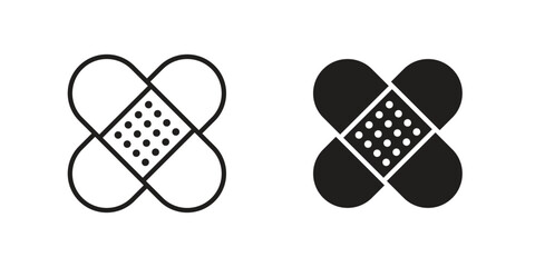 Band aid icon. Monochrome simple icons for templates, web design