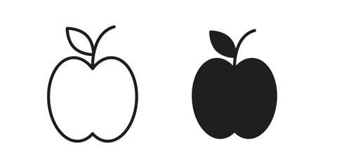 Apple icon. Monochrome simple icons for templates, web design