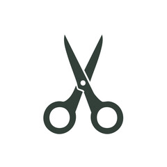 Black scissors silhouette icon vector symbol for web and print