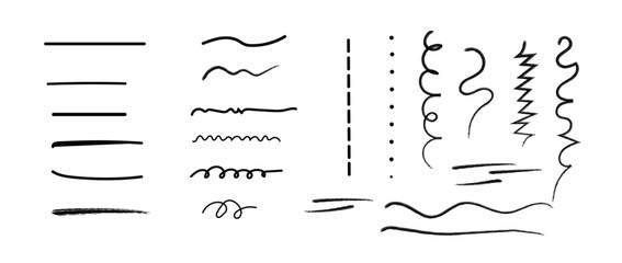 Rough Wavy Scribble Line Elements