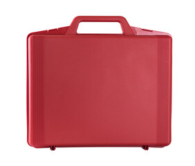 red case with the scientific equipment on white background
