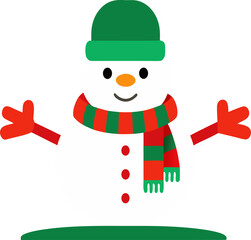 Joyful Snowman Character Vector Illustration. A professionally designed graphic featuring a smiling snowman with vibrant details and Easy to resize and customize.