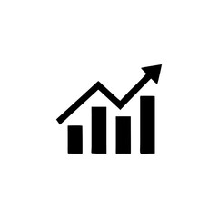 Growing graph icon, Growth success arrow symbol, Vector illustration