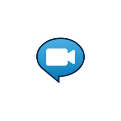 Video Call icon, Chat Message logo, Chat online symbol, app Chat Messaging business concept, Vector illustration