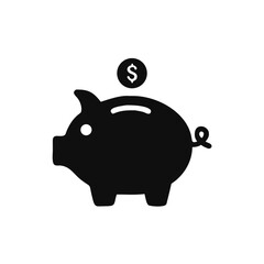 Piggy bank icon. Piggy bank saving money symbol. Baby pig piggy bank. vector illustration