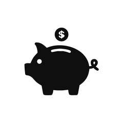 Piggy bank icon. Piggy bank saving money symbol. Baby pig piggy bank. vector illustration