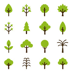 Fototapeta premium Tree icons set. vector illustration isolated on white.
